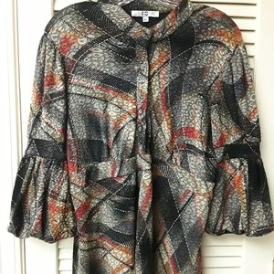 Fall Flowy Button Top Paris XL